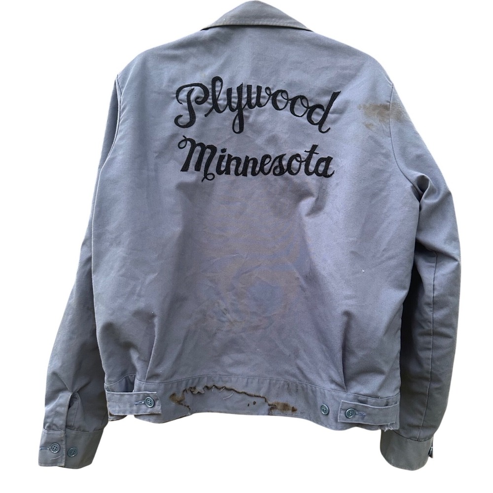 1960's Lee Chetopa Twill Jacket Plywood Minnesota Chainstitch Workwear 42 Long